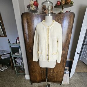 Massimo Dutti Elegant Yellow And Cream Jacket